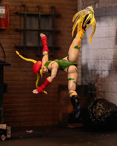 Miniatura 10 de Jada Toys Figura de acción Street Fighter II Cammy - Figura de acción coleccionable a escala 112 - Incluye cabezas, manos y accesorios