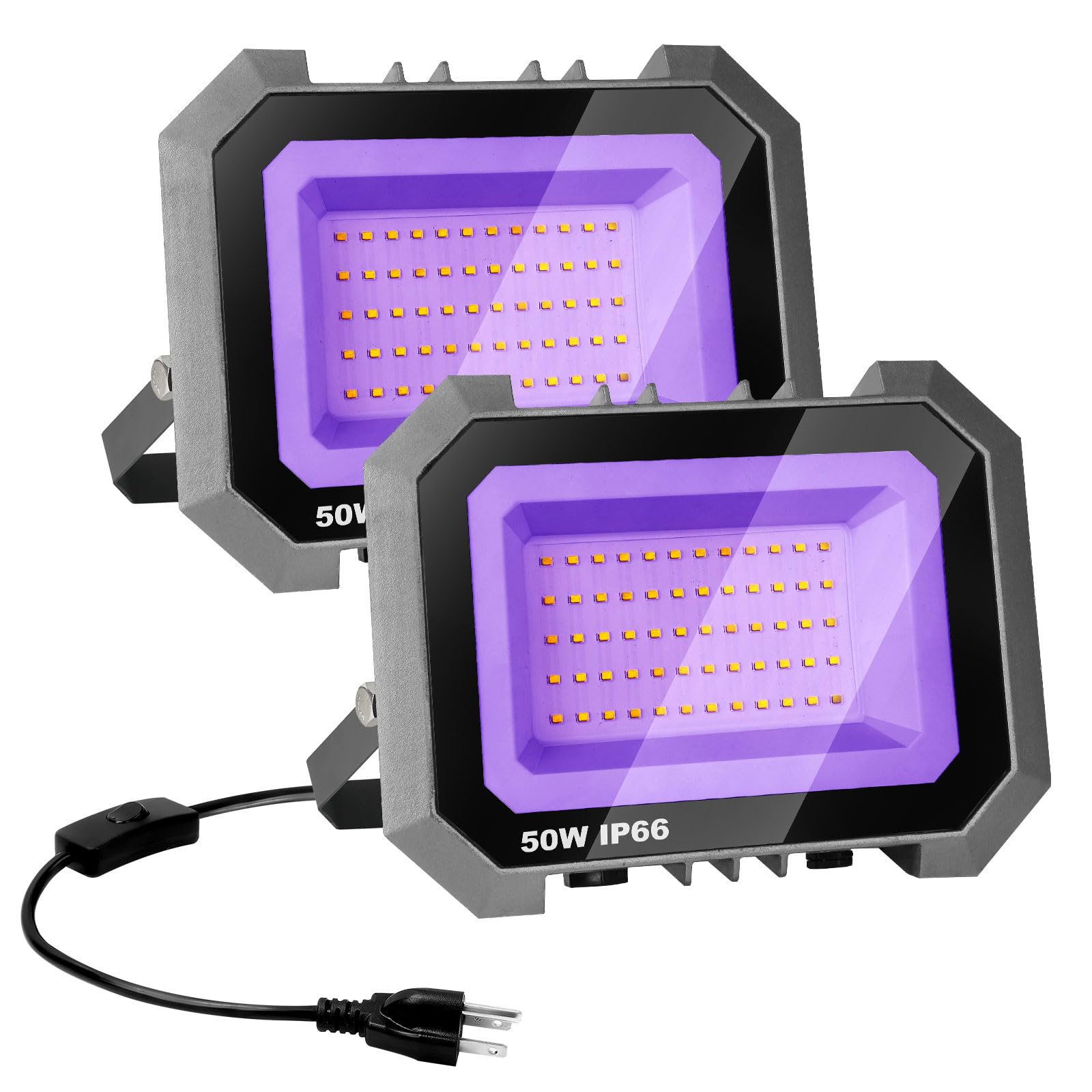 LED Black Lights 2 Pack - Powerful Flood Lights -9 LED Black Lights 2 Pack - Powerful Flood Lights -9