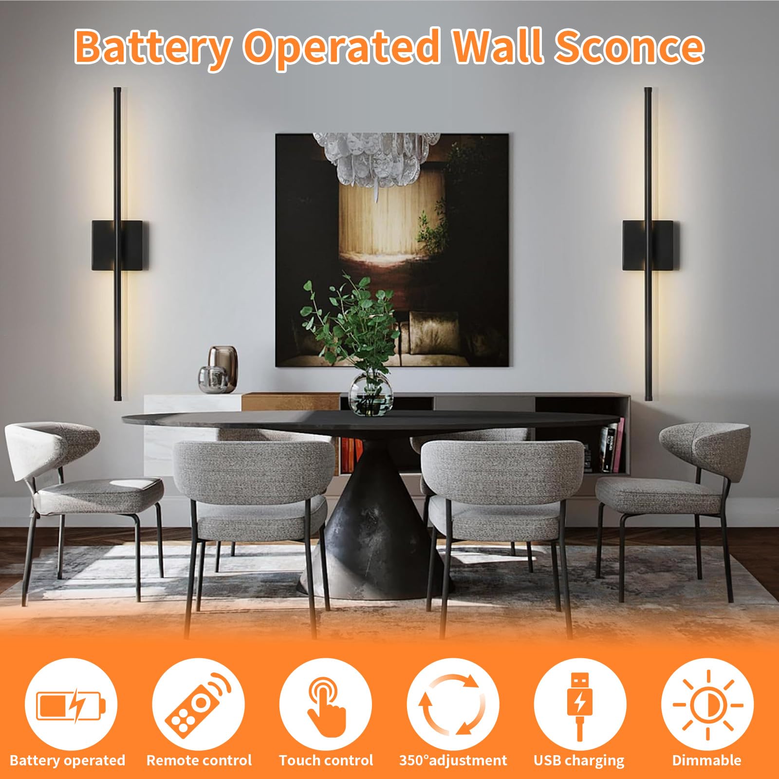 3 Color Temperature Wall Lamp Puck Lights Rechargeable HOFUY LED Spotlight With Remote, Battery Operated Picture Light Wall Picture Lights Plant Spotlight Indoor Rechargeable Picture Light - View #8