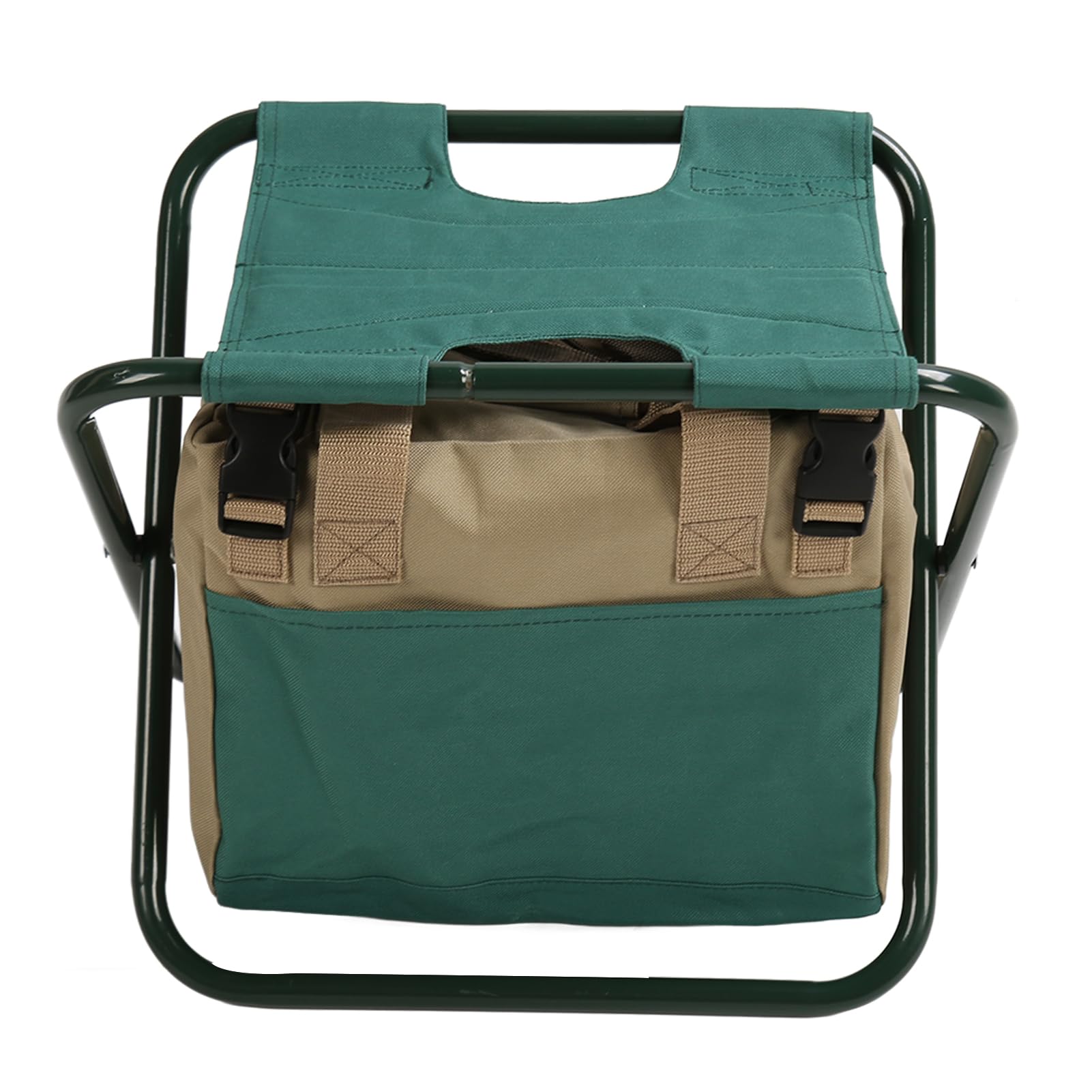 Sgabello zaino pieghevole per uso intensivo, sgabello da giardinaggio con borsa di stoccaggio, sedia da giardino pieghevole in tessuto Oxford 600D per uso all’aperto, sgabello con (Verde)