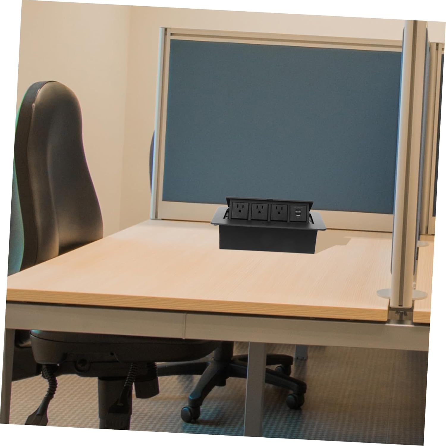 Table Power Charger with US Outlets Dual USB Ports Stylish Electrical Outlet for Office Conference Rooms Reliable Charging for Multiple Devices