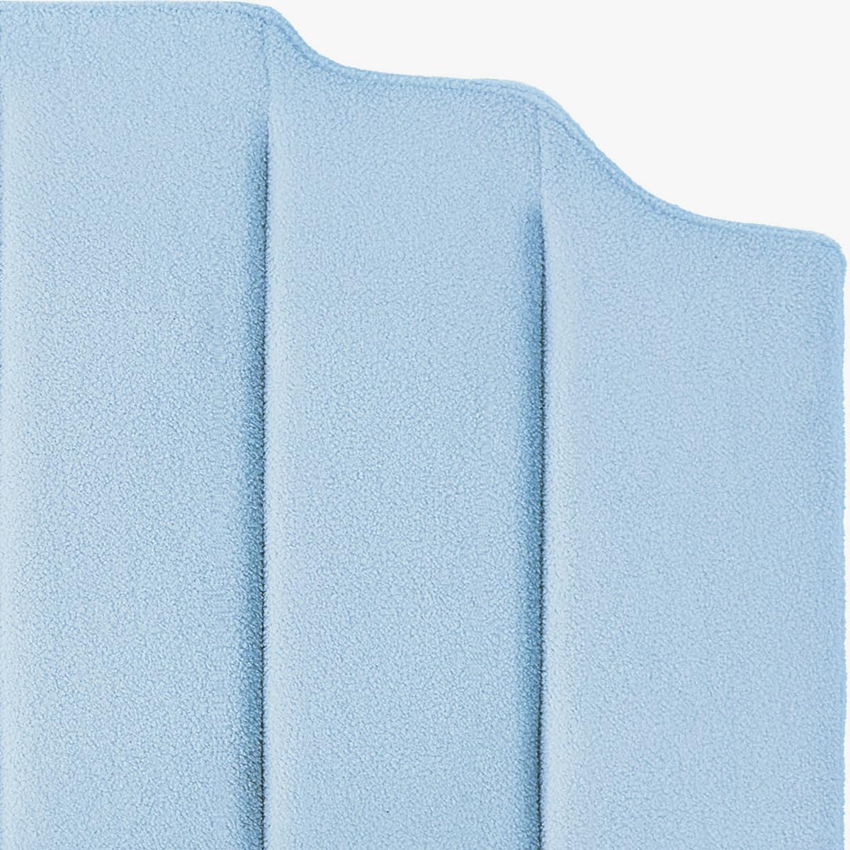 24KF Light Blue Teddy Fabric Tufted King Upholstered Headboard, Modern Vertical Channel Design California King Headboard with Stepped Silhouette Top Edge,6026-K-Teddy Light Blue