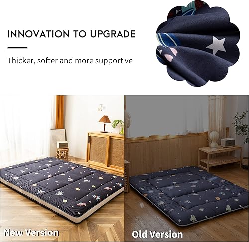 Miniatura 5 de Colchón de futón extra grueso, acolchado japonés plegable enrollable colchón para dormir, colchón portátil plegable para acampar Shikibuton,