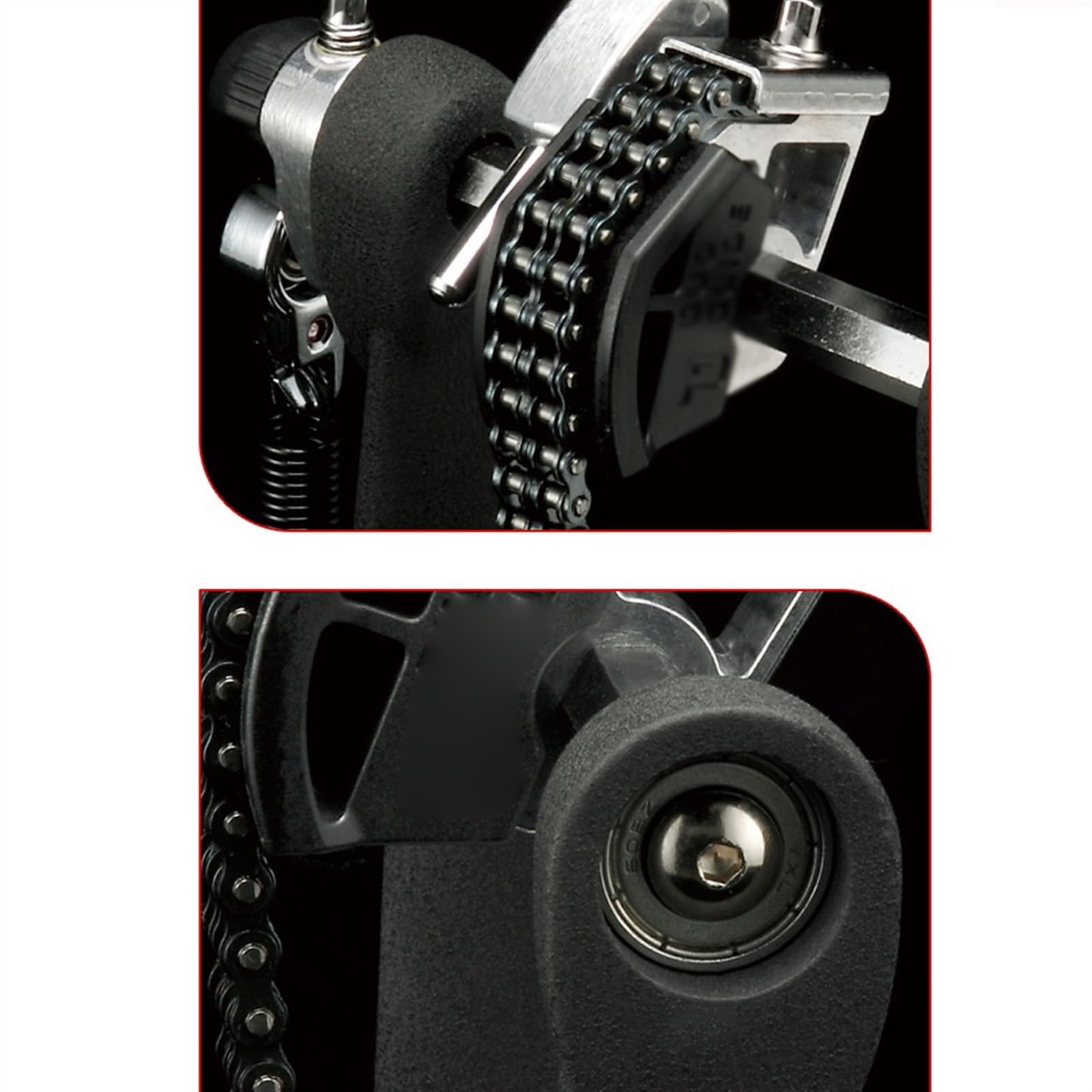Pédale de grosse caisse Pédale D'entraînement À Double Chaîne Tambour Double Pédale Marteau Accessoires Pour Instruments À Percussion