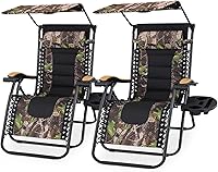 Vista 14 de Athena Collection Zero Gravity - Juego de 2 sillas de salón para exteriores con toldo y toldo de 29 pulgadas de ancho, sillas reclinables