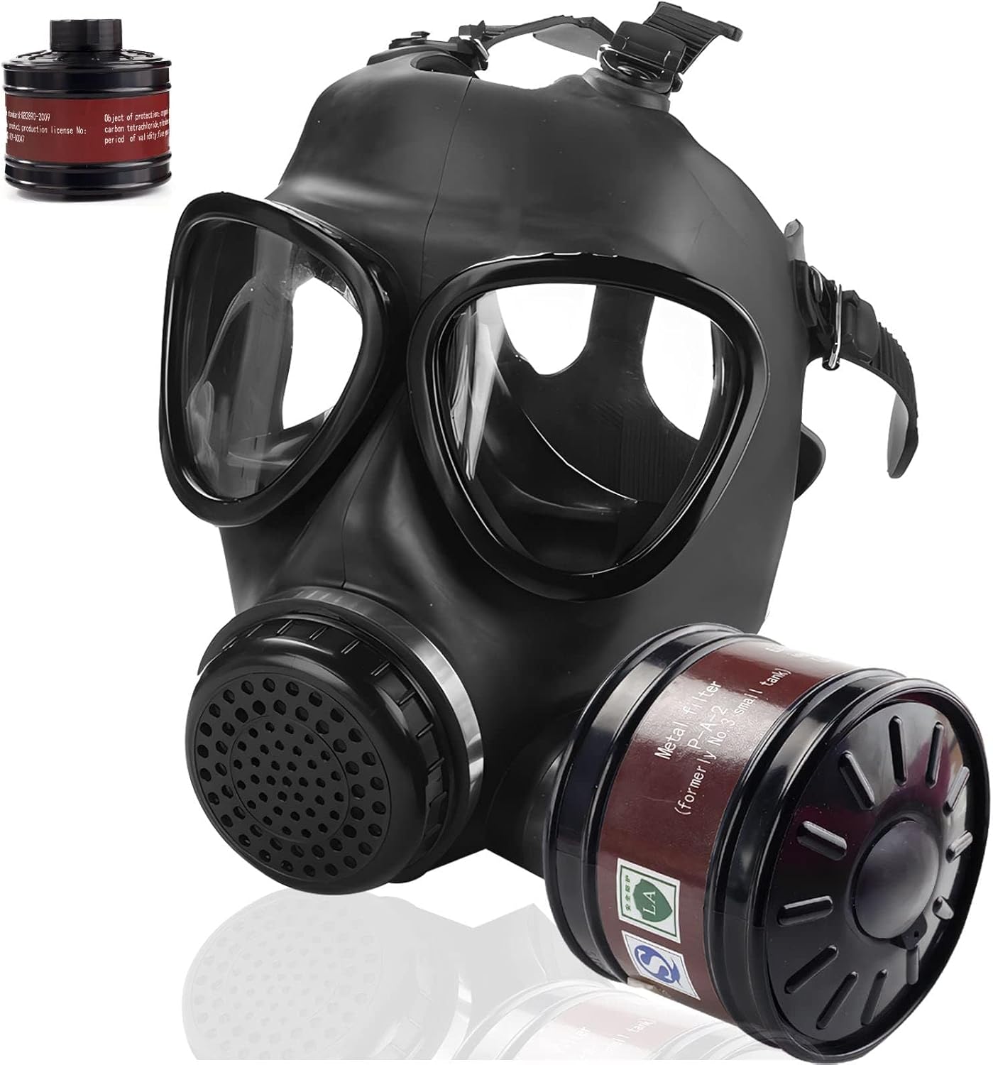 Gas Masks Survival Nuclear and Chemical, Gas Mask with 40mm Activated Carbon Filter, Tactical Full Face Respirator Mask for Chemicals, Gases, Paint, Vapors, Welding