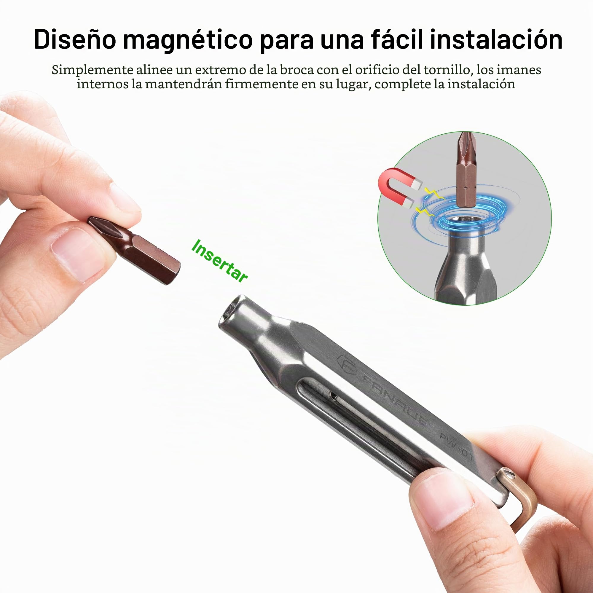 FANAUE Destornillador de bolsillo pequeño EDC de titanio con múltiples bits, kit profesional de herramientas de reparación magnéticas, juego de destornilladores de precisión mini 10 en 1, herramienta