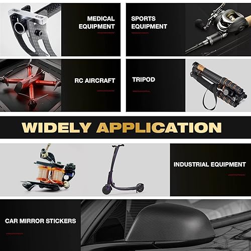 Miniatura 7 de ARRIS Tubos de fibra de carbono de 16.535 in, 0.394 in x 0.472 in x 16.535 in, superficie brillante, rollo 3K, envuelto, tubo de carbono redondo