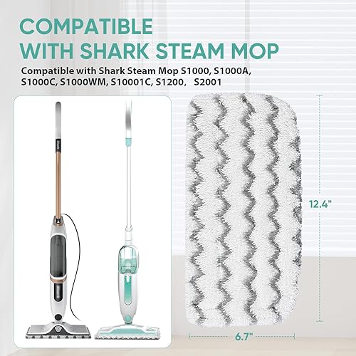 Miniatura 2 de 6 Pack S1000 S2001 Steam Mop Replacement Pads for Shark S1000 S1000A S1000C S1000WM S10001C S1200 & S2001 SteamSpot Steam Mop