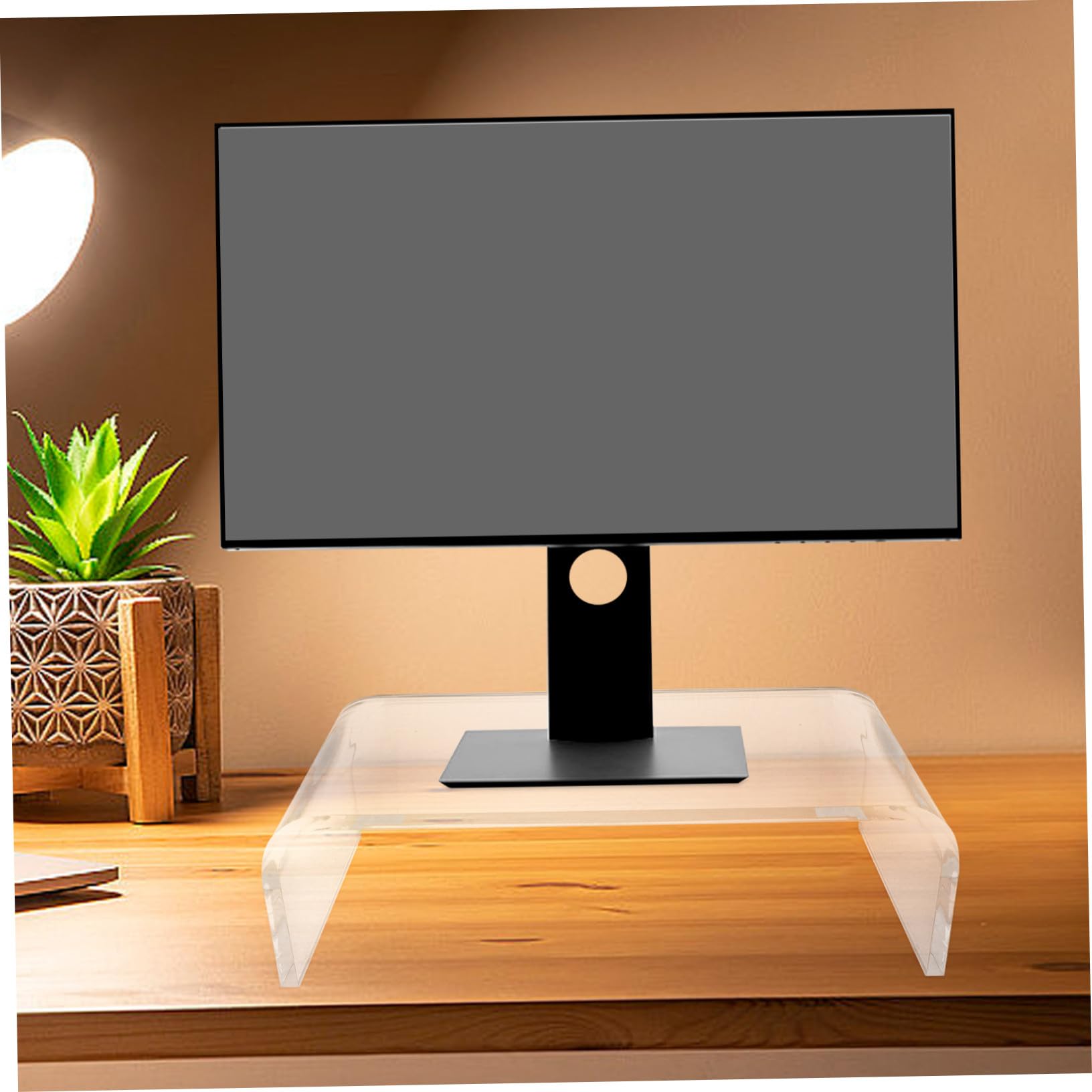 Homoyoyo Support De Moniteur Acrylique Transparent Pour Ordinateur Support Pour Écran Ordinateur Surélévation Pour Bureau