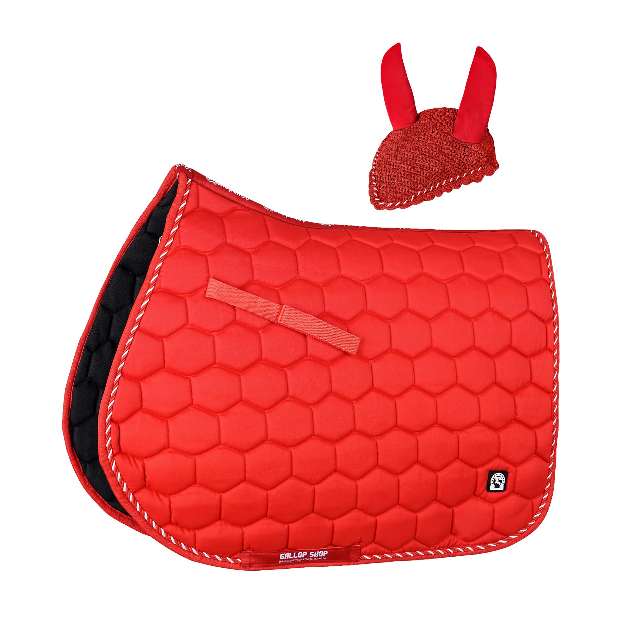 General Saddle Pad for Horse, Football Box Design (Red, Full)