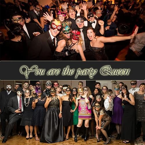 Miniatura 9 de Máscara de mascarada para mujer estilo veneciano con diamantes de imitación brillantes para fiesta de metal