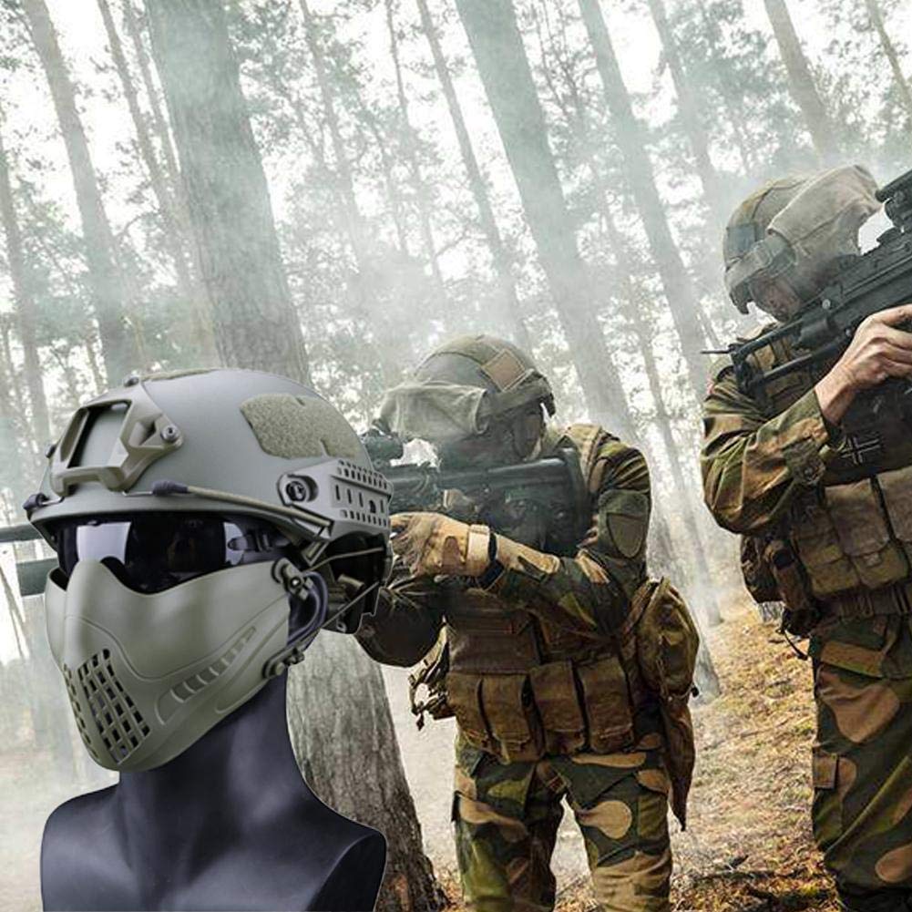 Maschera tattica da esterno con sistema di fascia a due modalità, maschera di protezione tattica per il viso, per la caccia, paintball, militare, Cosplay e Movie Prop