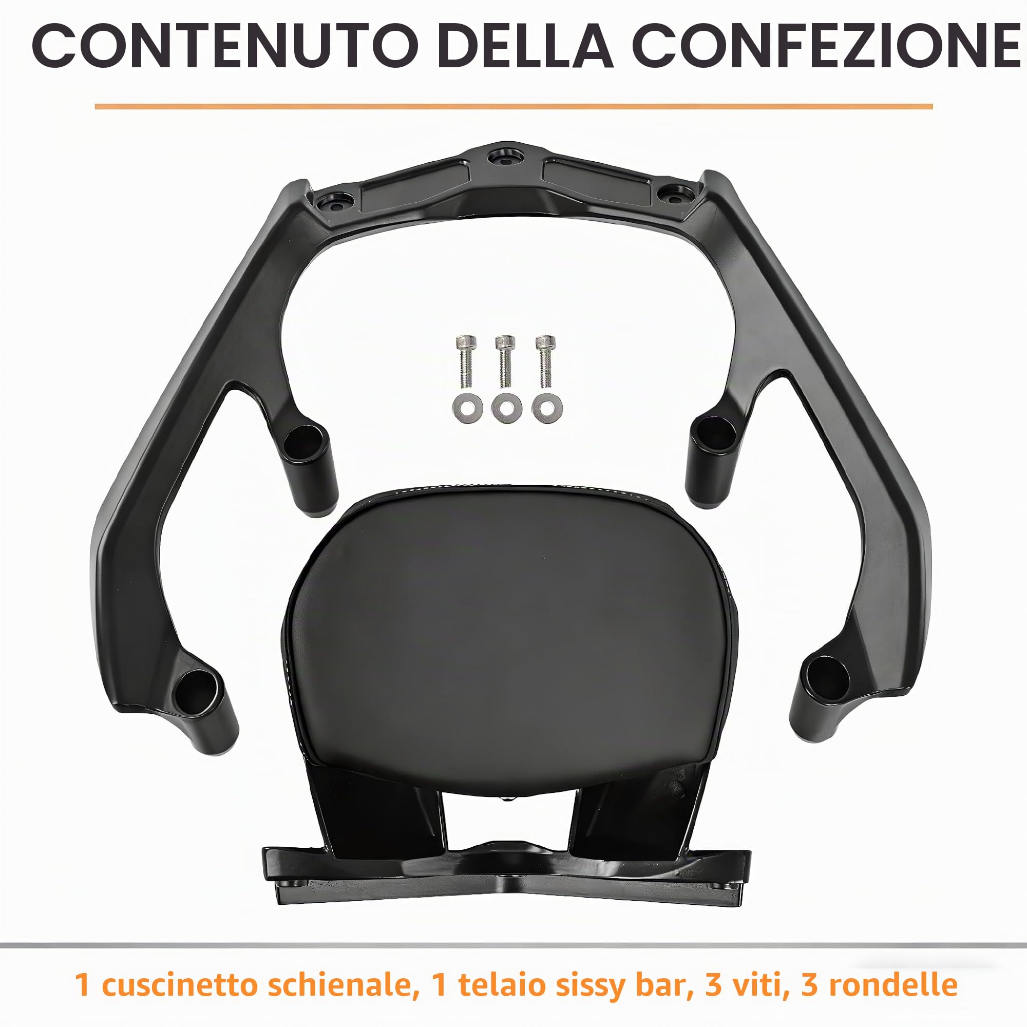 Schienale per moto Sissy Bar con cuscino dello schienale per Yamaha TMAX 560/Tech Max 2022-2026, portapacchi rimovibile con cuscino dello schienale per il comfort nei viaggi lunghi