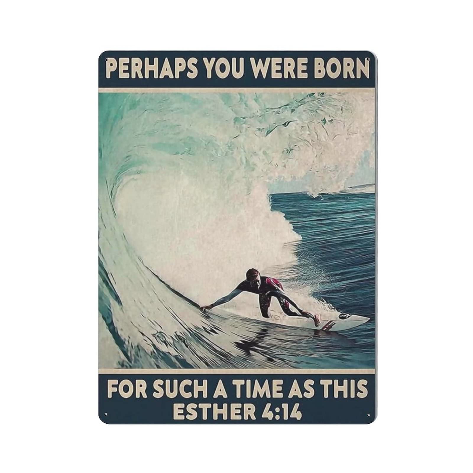 AOOEDM Perhaps You Were Born Vintage Metal Tin Sign for Home Coffee Shop Office Wall Art Metal Poster Garage Decor Man Cave Sign Inspirational Quote Wall Decor