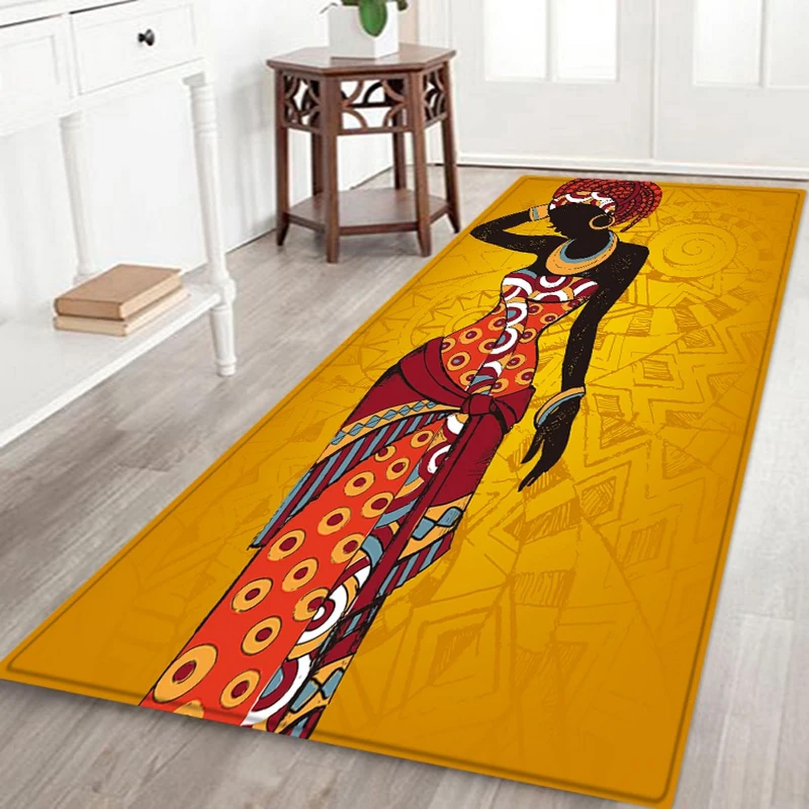Tapis antidérapant pivoine rose fini les glissades dans la chambre