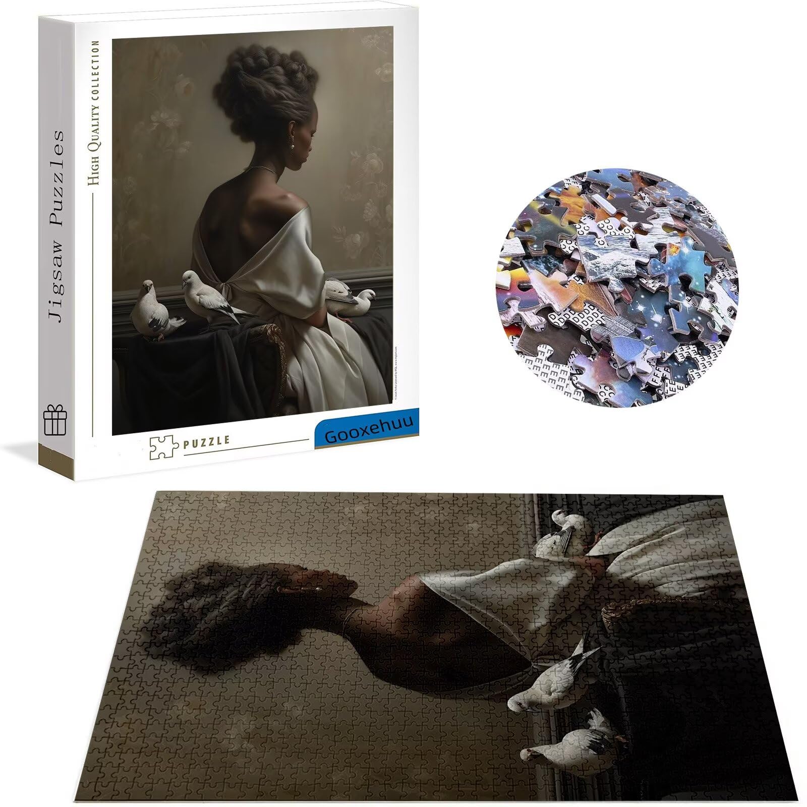 Puzzle 3000 Pezzi, Puzzle Donna africana Jigsaw Adulti DIY Classici legno Gioco, Uccello Jigsaw Giochi Rilassamento e Intelligence, Idea Regalo, Consigliato a Partire dai 14 Anni 122x81cm g-701