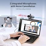 4K Webcam for PC, PDAF/CDAF Autofocus, 1080P@60FPS, 79° FOV, Auto Light Correction, 2 Noise Reduction Mics, Privacy Cover, USB-A, Streaming Camera for Skype, Teams, Online Meeting, NewEye 62