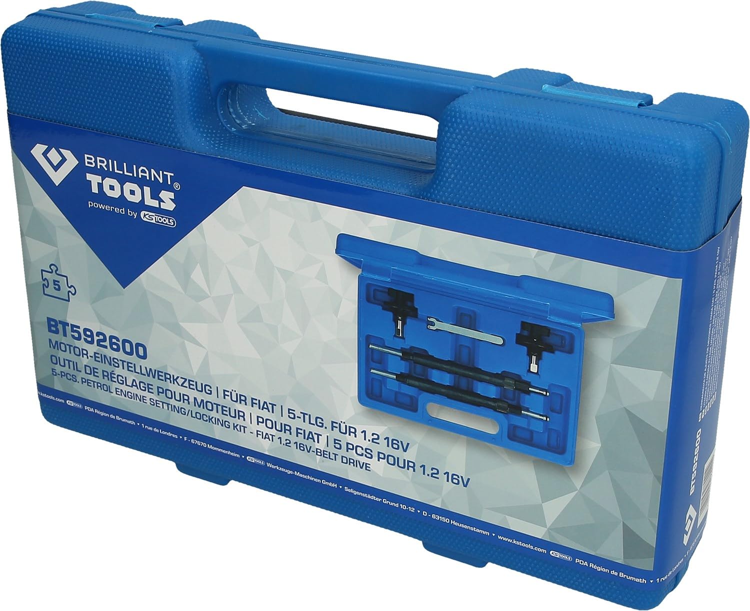 BRILLIANT TOOLS BT592600 Serie di utensili di regolazione del motore per Fiat 1.2 16V [Powered by KS TOOLS]