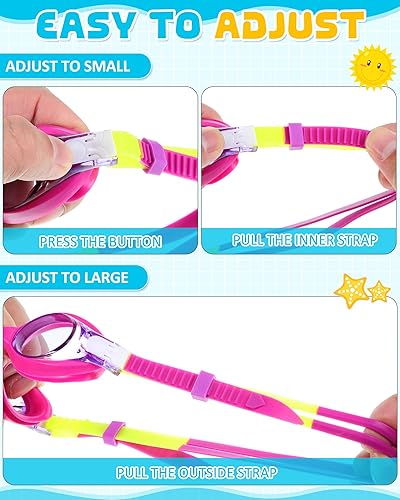 Miniatura 5 de Hoteam Gafas de natación para niños de 4 a 9 años, gafas de natación de visión amplia, antivaho con fundas para niños y niñas (24 pares)