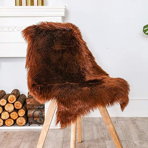 Miniatura 2 de Carvapet - Alfombra de piel de oveja sintética de lujo para funda para sofá silla alfombra pequeña para dormitorio 2 x 3pies color blanco