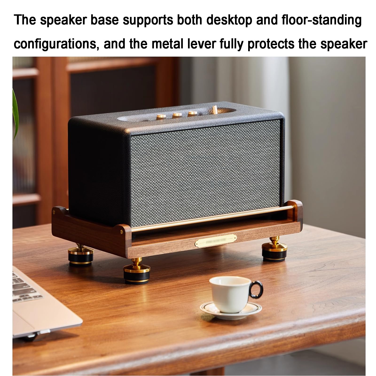 Supporto per altoparlanti in legno per audio surround, supporto da pavimento per monitor da studio con cuscinetto di assorbimento degli urti per home theater, ascolto audio migliorato
