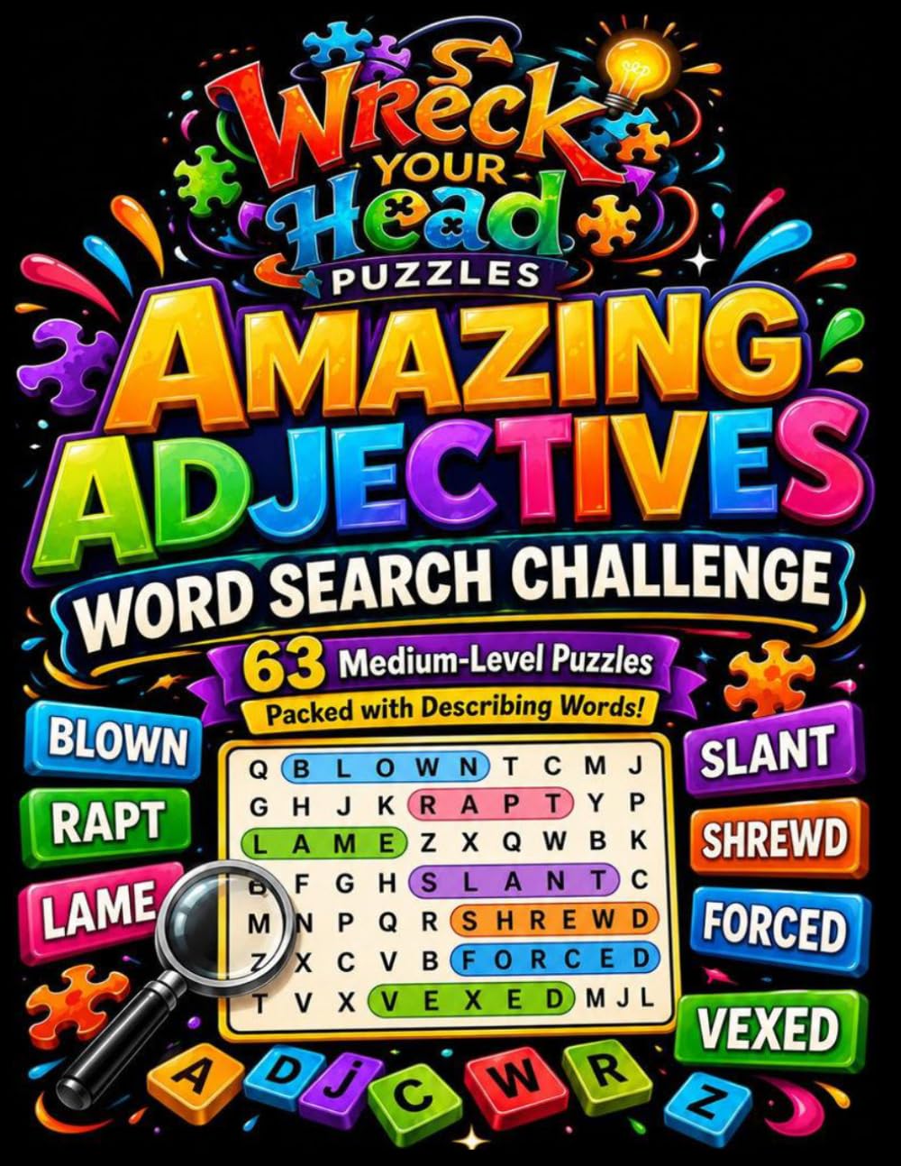 Amazing Adjectives Word Search Challenge: 63 Medium Level Puzzles Packed With Describing Words