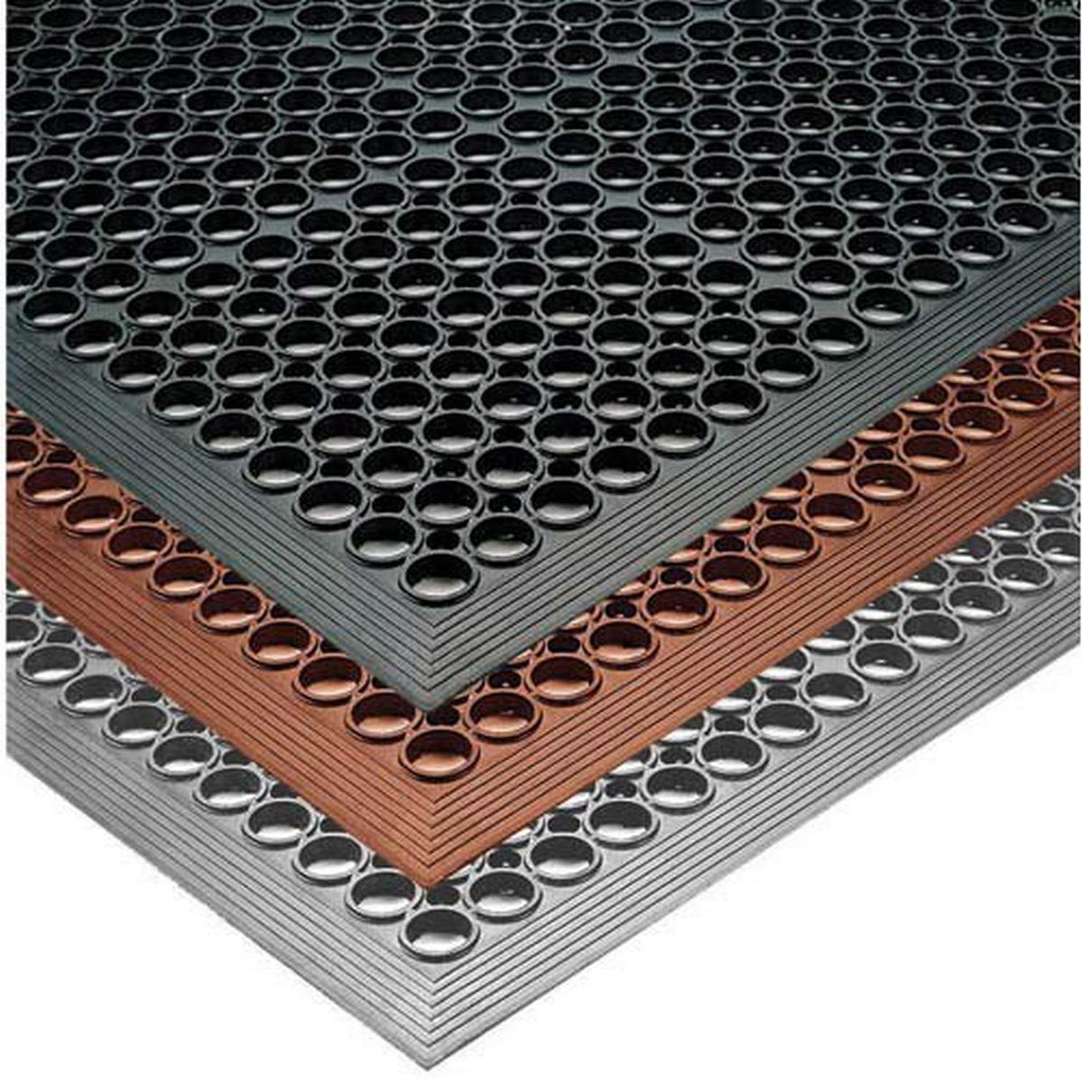 NoTrax T14 Tek-Tough® Jr. Anti-Fatigue Beveled Edge Drainage Mat, 3' X 10' Red