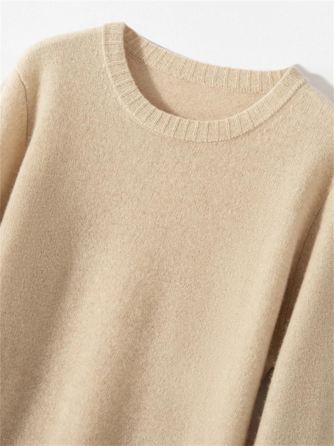 Fnfmrfmr Damski sweter z okrągłym dekoltem rozkloszowane rękawy oversize lekki luźny miękki sweter z dzianiny jesienny sweter