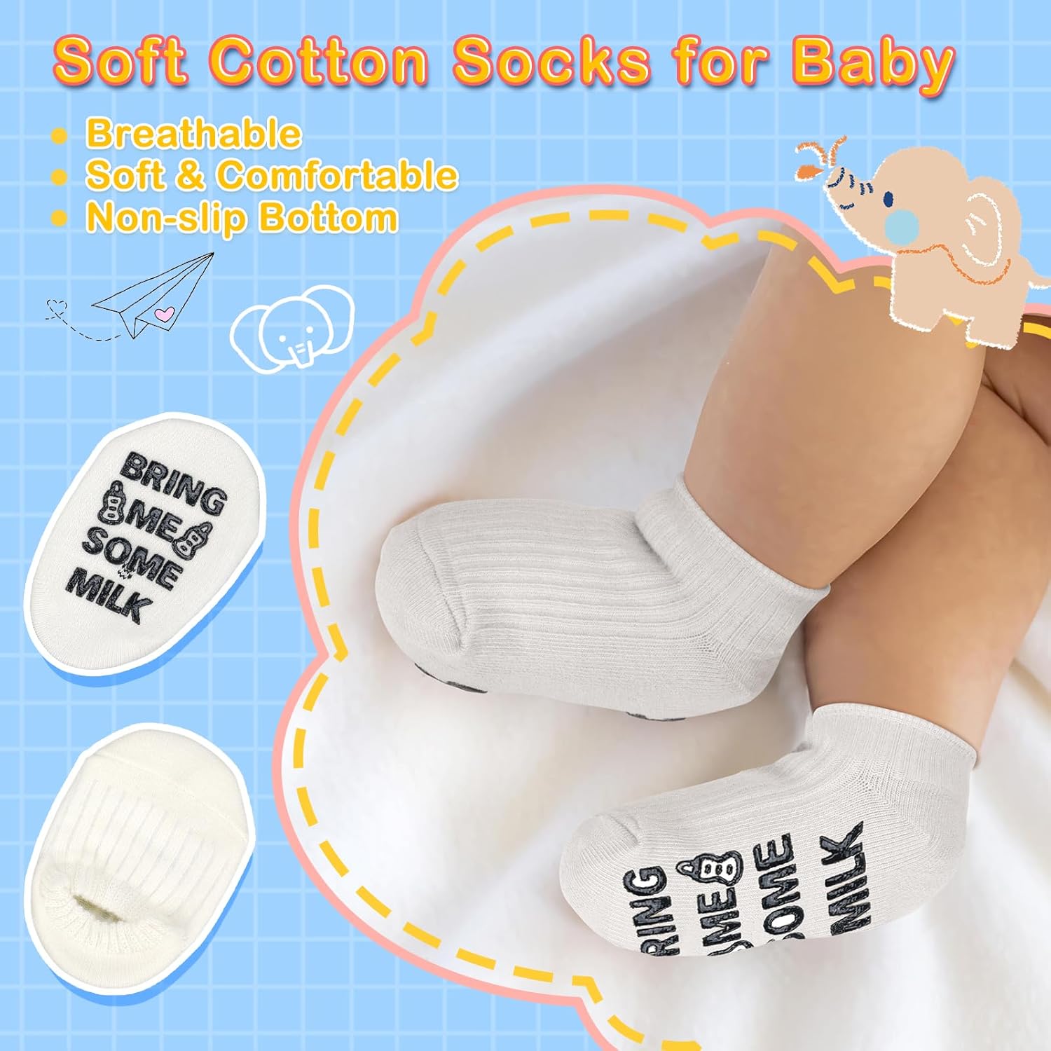 Baby Boy Gift Basket Set, 8Pcs Newborn Baby Essentials Baby Gift Baskets Set, Cute & Practical Baby Boy Gift Baskets for Newborn, Baby Boy Gifts, Best Welcome Baby Gift & Gender Reveal Gift Basket