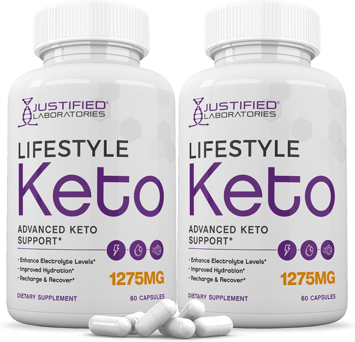 Justified Laboratories Lifestyle Keto - 60 Capsules, Pack of 3 - Ketogenic Support from Apple Cider Vinegar, Green Tea Leaf, Vitamin C, Vitamin D3 & Extra Virgin Olive Oil - 90 Servings