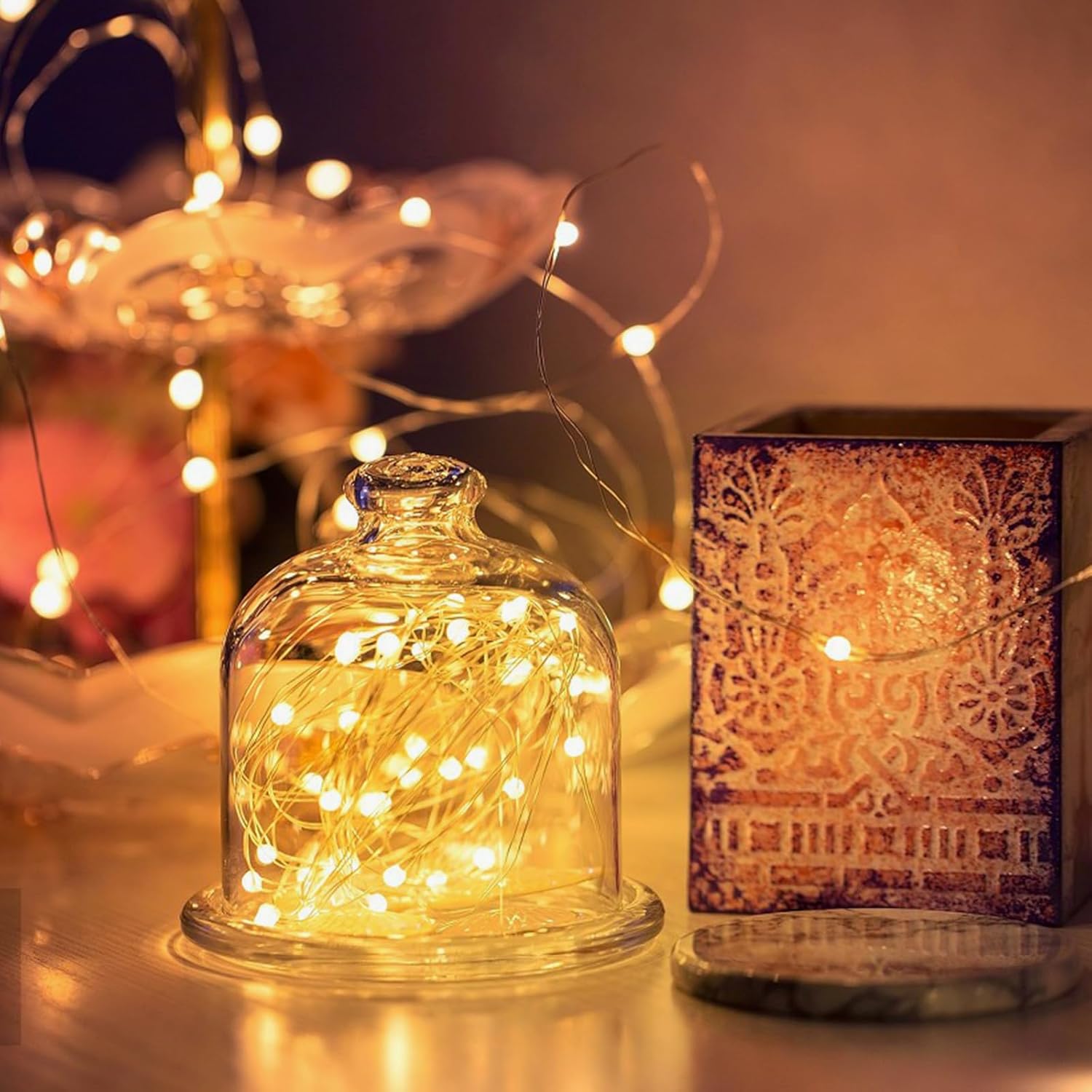 2Pack Each 66Ft 200LED Christmas Fairy Lights Plug in with Remote, Waterproof Twinkle Lights Outdoor Indoor, String Lights 8 Modes with Timer for Girl's Room Garden Christmas Decorations (Warm White) - Image 2