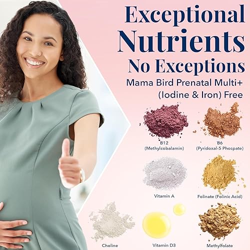 Miniatura 5 de Best Nest Wellness - Mama Bird Postnatal -Vitamina posnatal, una vez al día, hecha con alimentos enteros, mezcla orgánica, L-metilfolato (ácido