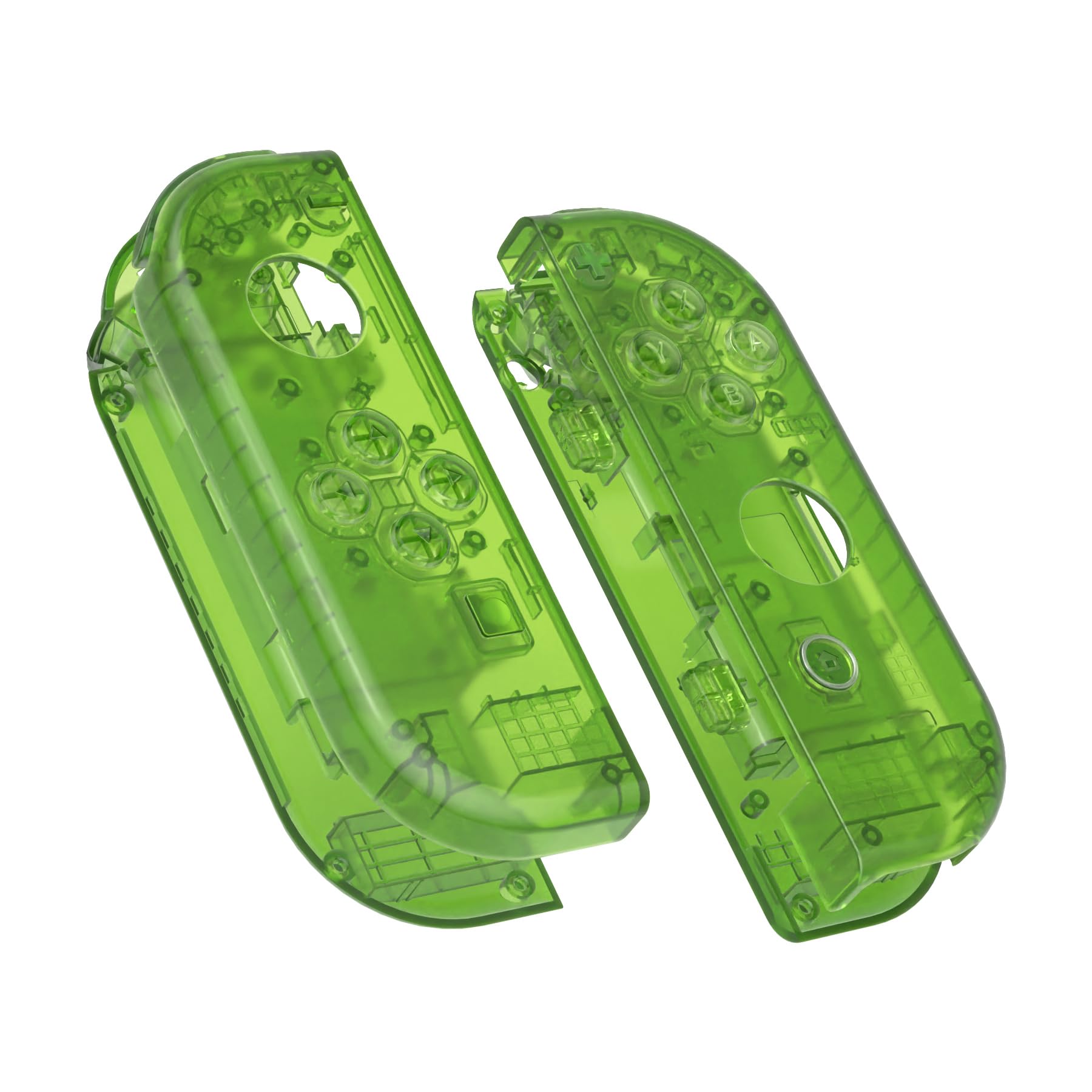 eXtremeRate Carcasa Transparente para Nintendo Switch & OLED Accesorios Funda de Agarre Shell Placa con Botones para Nintendo Switch Joycons OLED No Incluye Carcasa de Consola(Hielo Azul) — view 15