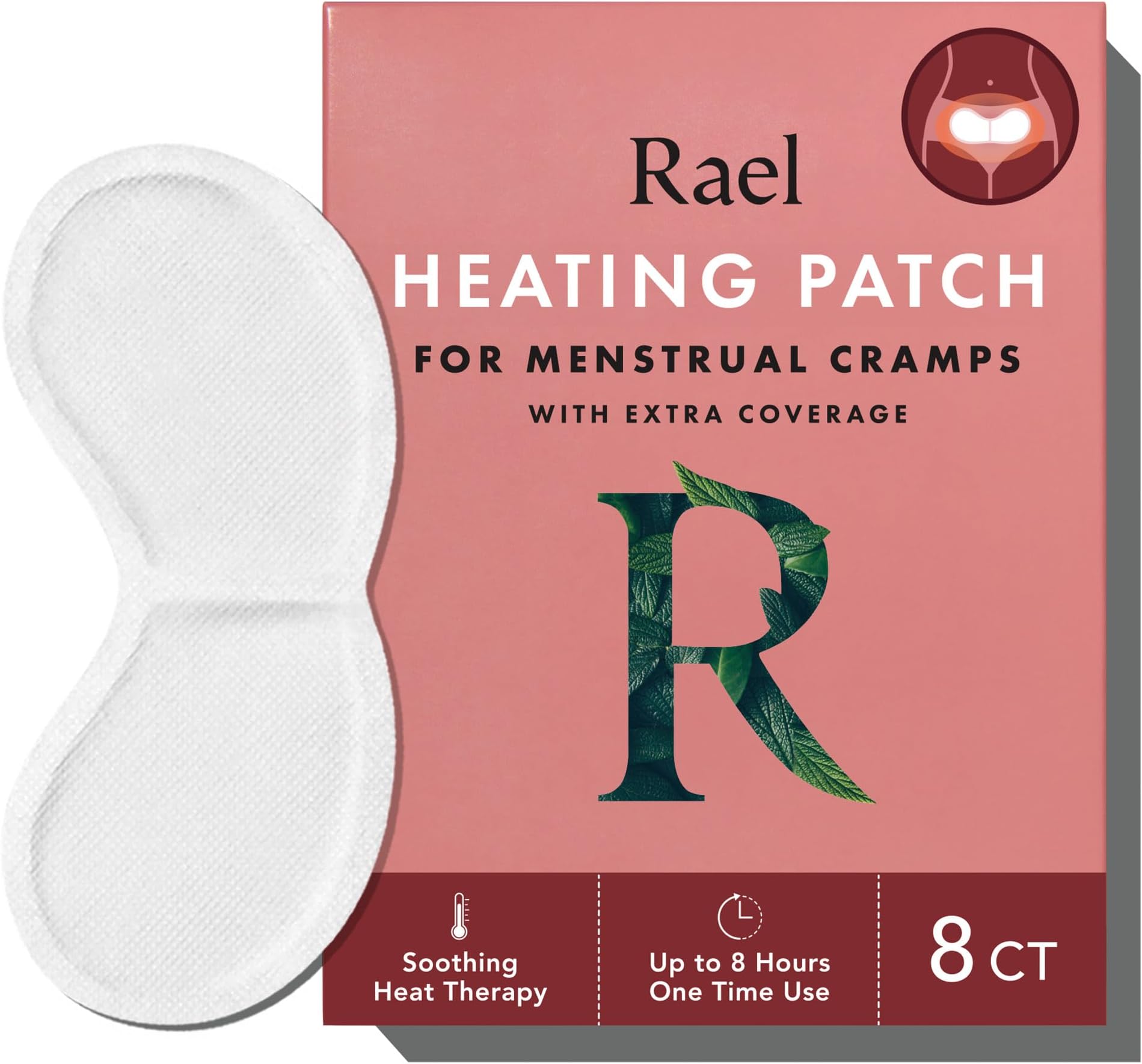 Rael Herbal Heating Patches - Ultra Thin Design, Large Size for Extra Coverage, All Skin Types (8 Count)