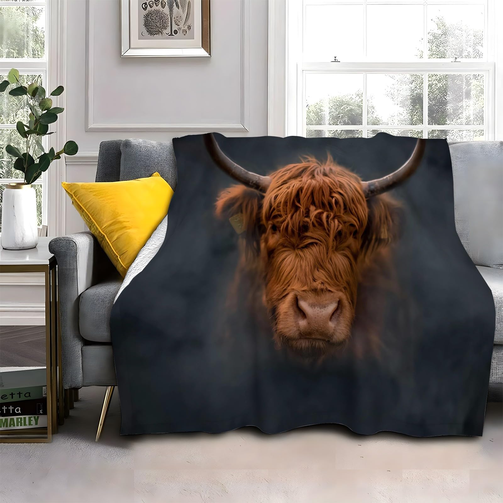 Kocyk z dymu krowa Koce Highlands Pojedynczy Ciepły Miękki Kocyk Sofa Puszysty Flanelowy 180 x 200 cm na wszystkie pory roku