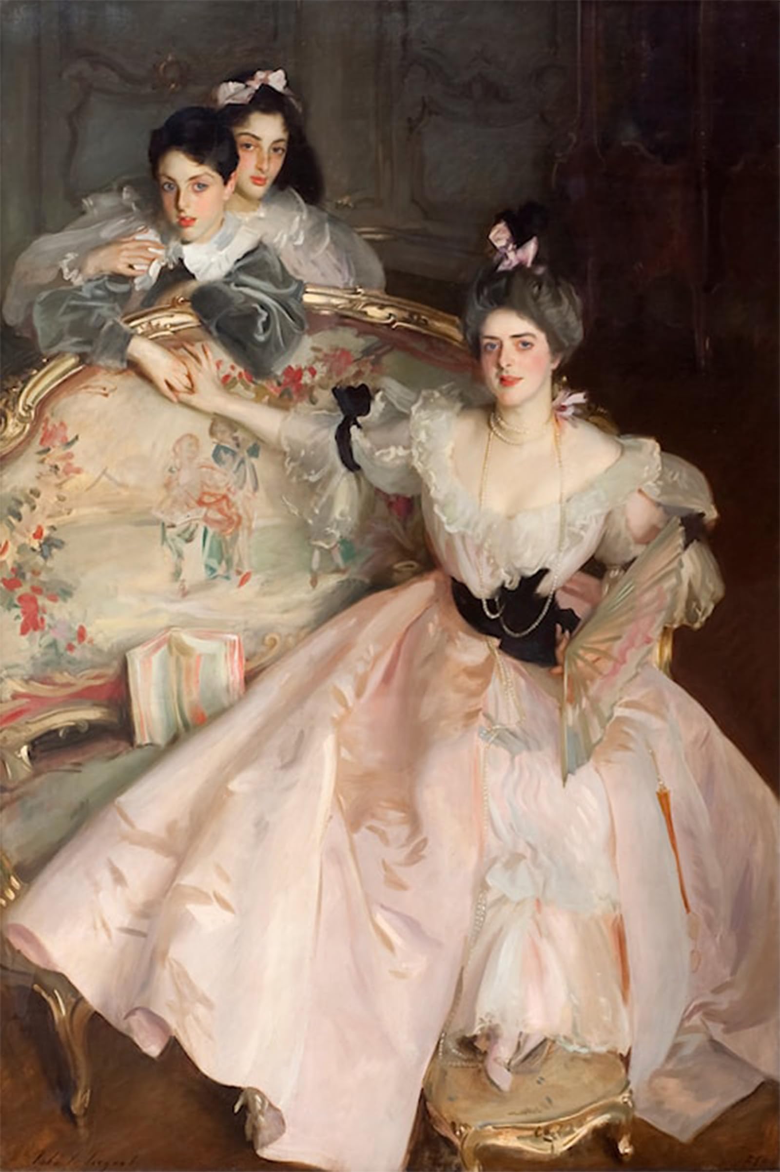 Artxlxxbn No Frame Famous Print Painting Colorful Art Print Mrs Carl Meyer And Her Children By John Singer Sargent Canvas Art Decorations For Home Decor 60X90cm