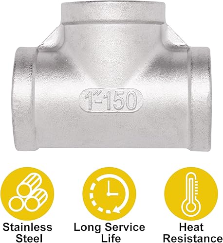 Miniatura 12 de 2 Uds 304 accesorios de tubería de acero inoxidable 1/2 "x 1/2" × 1/2 "NPT Macho Casting Tee Fitting 3 Way T Pipe Manguera para agua, aceite, aire
