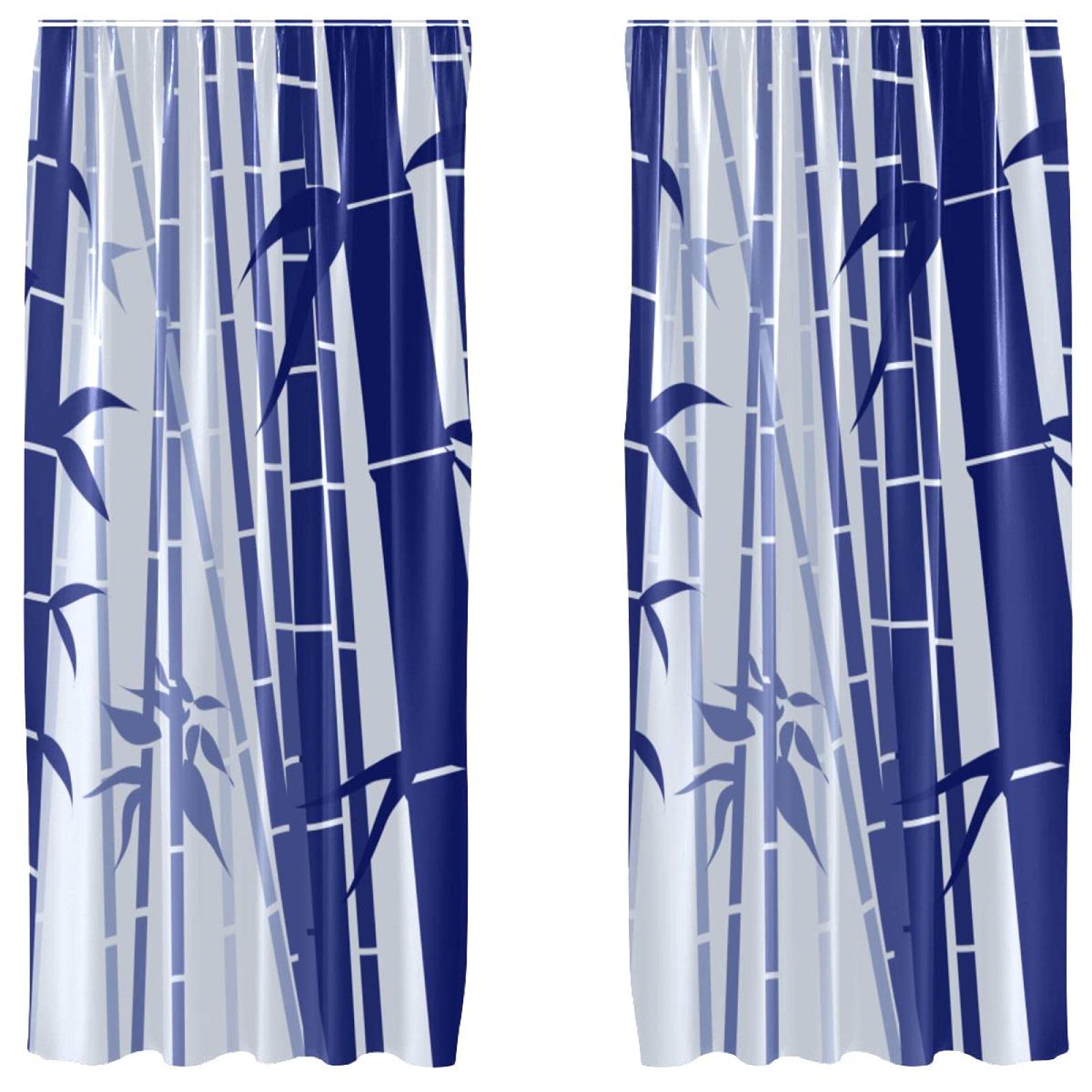 Cortinas de bambú de 55x84 pulgadas en pack de 2 paneles planos para ventanas de salones y dormitorios