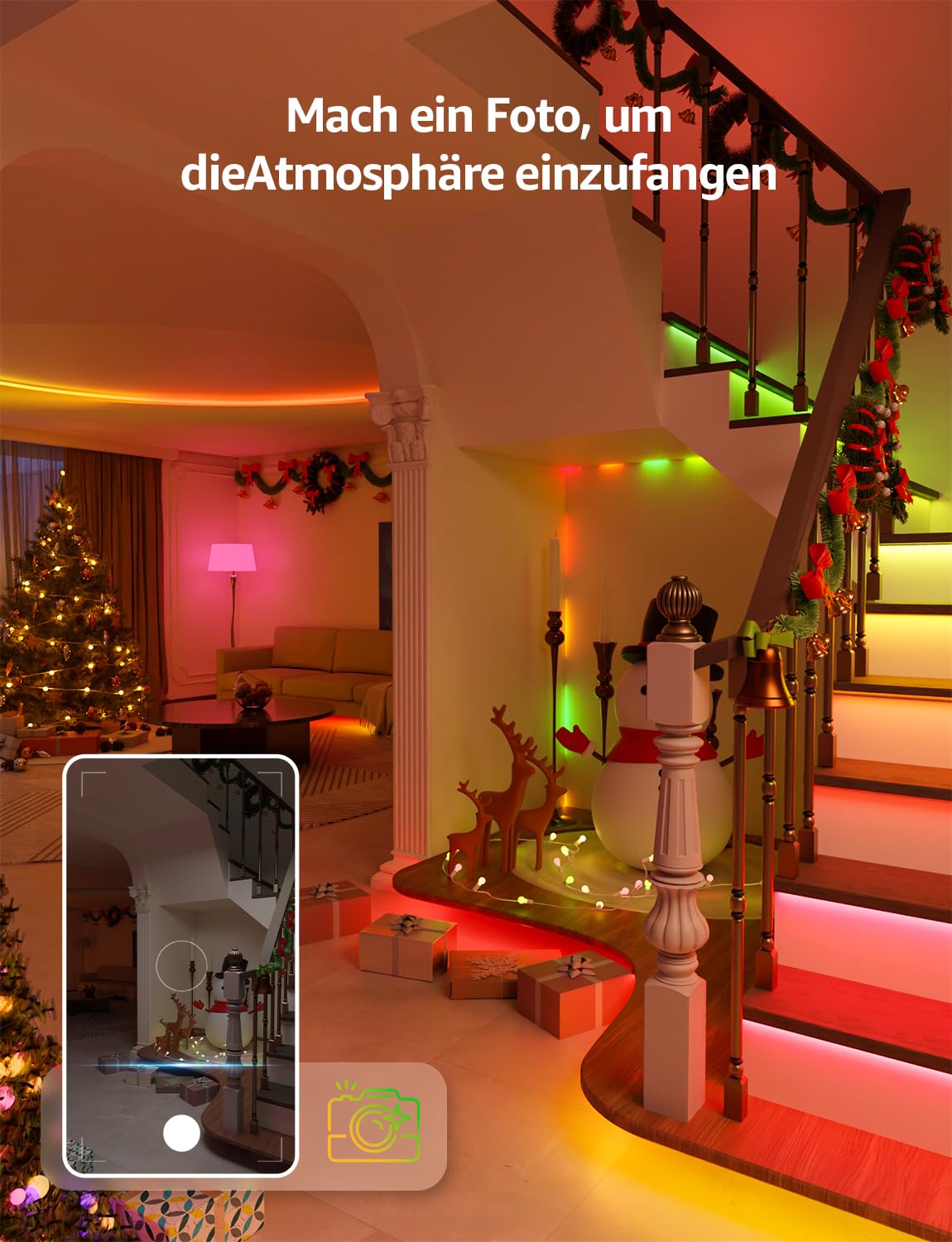 Lepro AI LED Streifen S1, 30M MagicColor RGBIC | Personalisierter KI-Lichtdesigner, Musik-Sync, App-Steuerung, kompatibel mit Alexa&Google Assistant für Party&Gaming