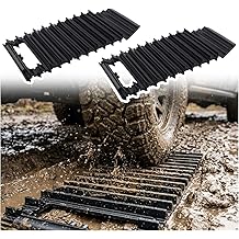 2PCS Upgraded Car Tire Traction Mats,Winter Essentials Cars Recovery Tracks with Non-slip Texture &amp; Handle,Versatile Traction Boards as Snow Shovel/Recovery Boards for Off Road 4x4 Car