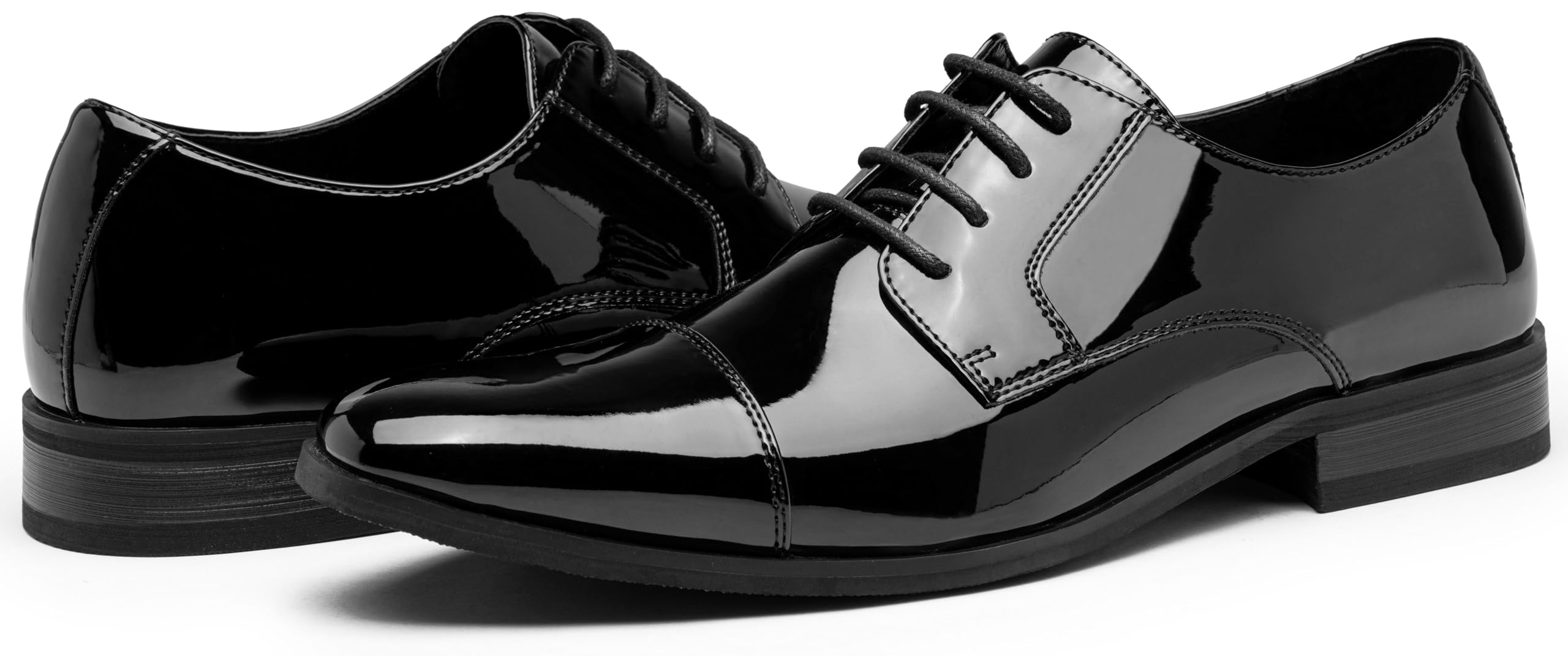 Jousen Mens Dress Shoes Tuxedo Patent Oxford Classic Comfortable Dress Shoes for Men