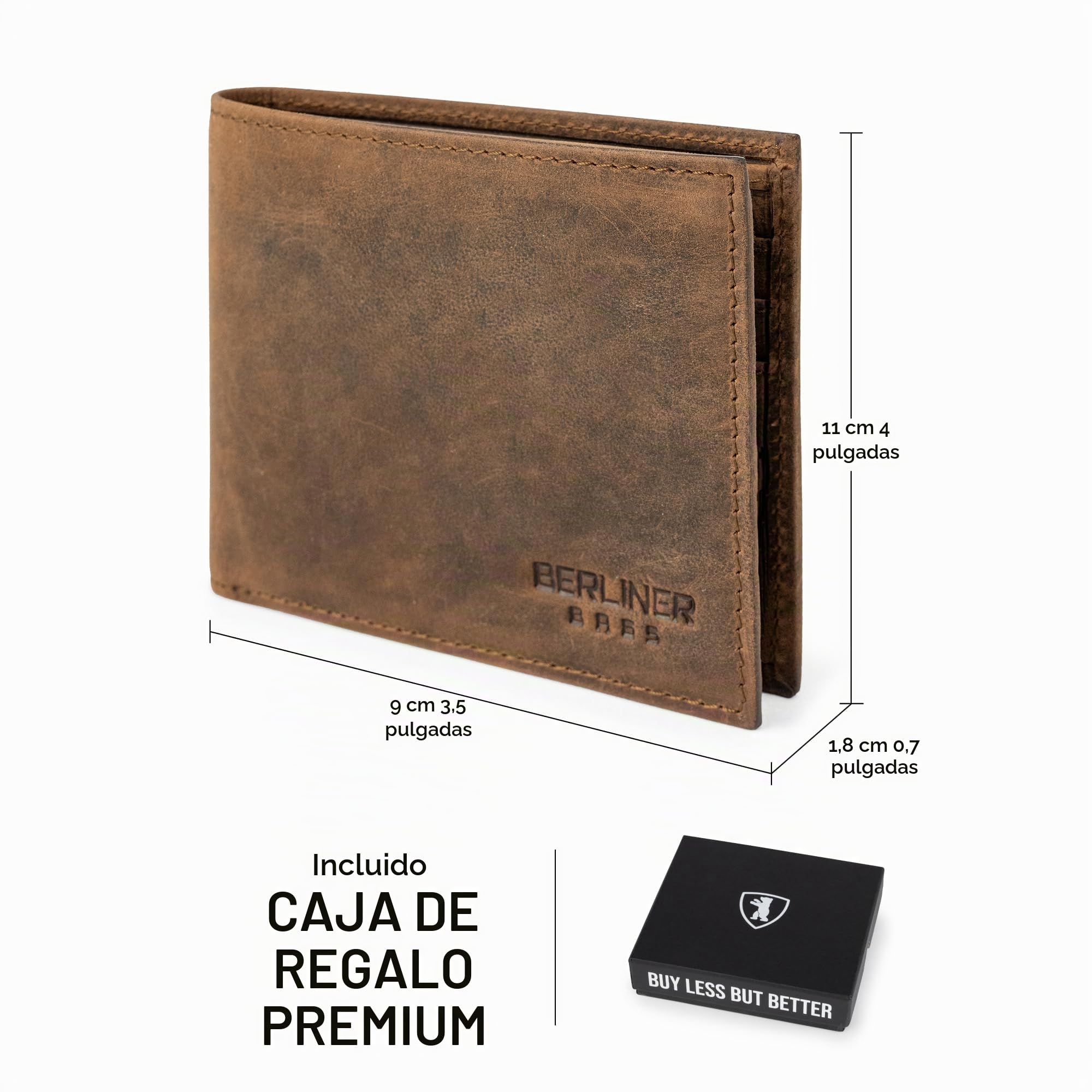 Berliner Bags Peter Cartera de Piel Auténtica Hombre con 8 Tarjetas y RFID