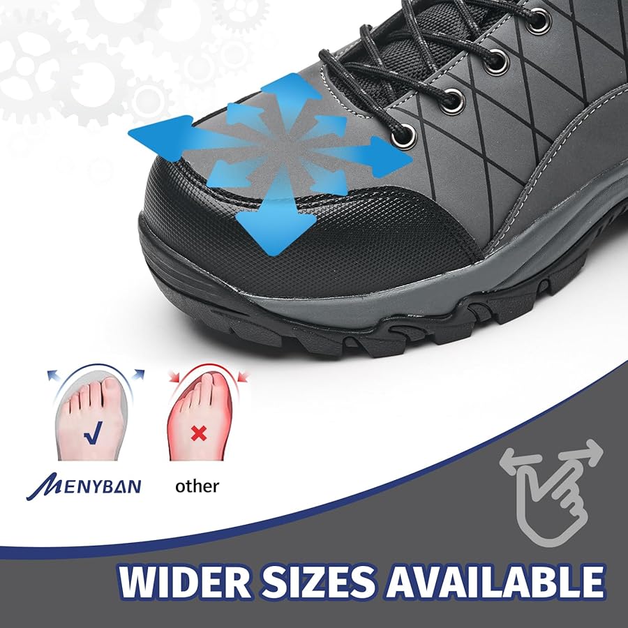 Amazon.com | MENYBAN Steel Toe Boots for Men Waterproof Wide