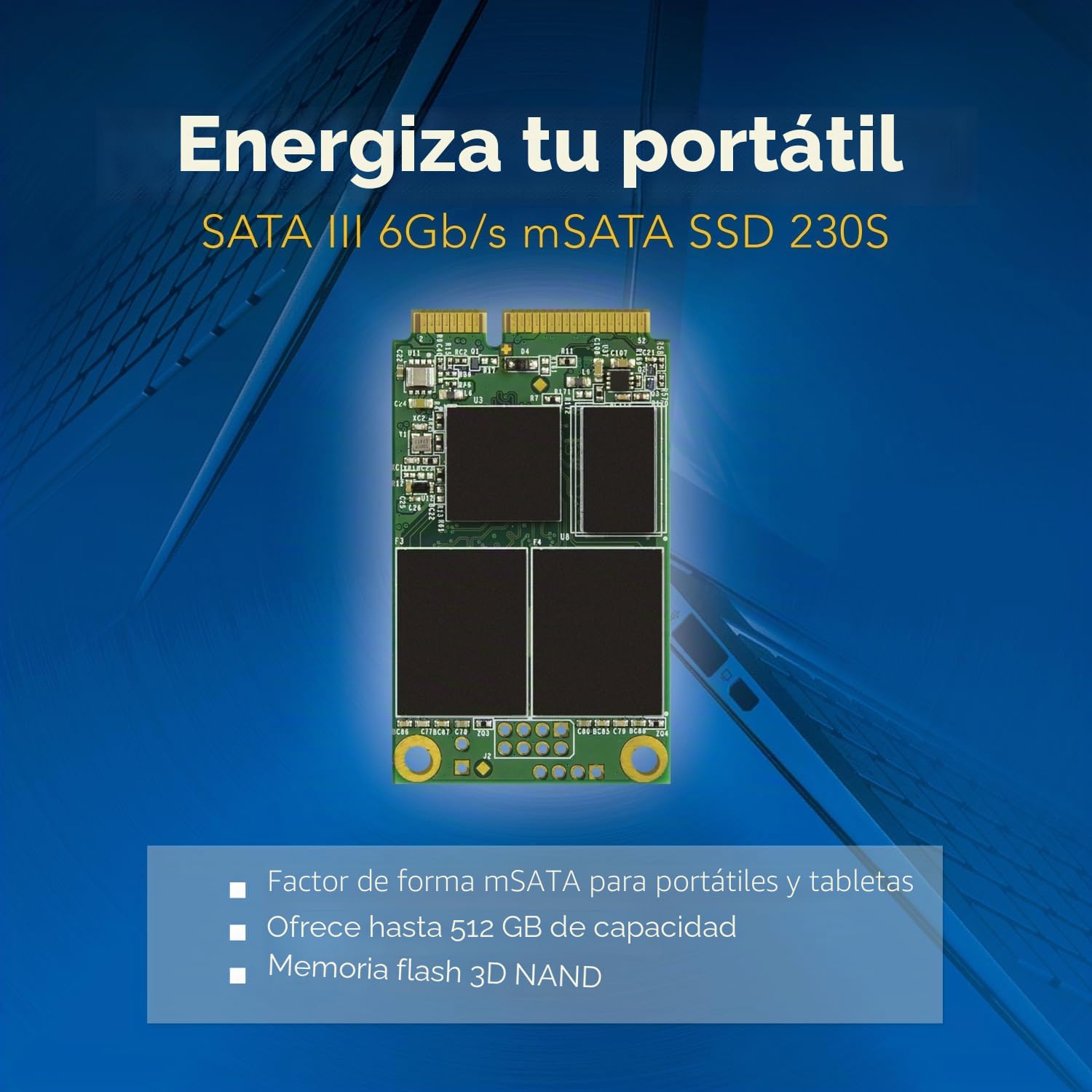 Transcend 64GB MSA230S SATA III 6 Gb/s mSATA SSD 3D TLC NAND TS64GMSA230S