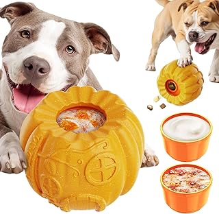 Pumpkin-Shaped Interactive Dog Toy – Multifunctional Food Dispenser, Frozen Lick Toy & Durable Chew Toy for Aggressive Chewers, Safe Nylon & Coffee Wood Fiber, Easy to Clean, Relieves Anxiety