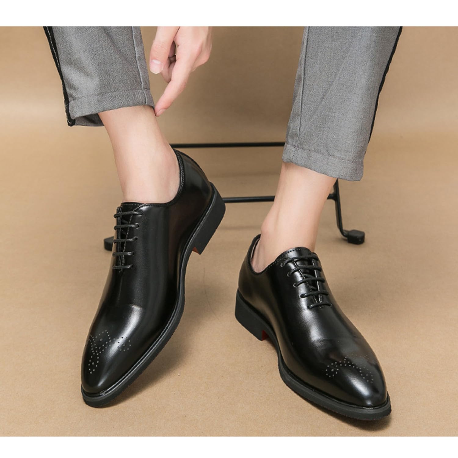 Oxford da Uomo Eleganti Scarpe da Cerimonia Stringate Classiche Scarpe Brogue Scarpe da Sposa per Uomo