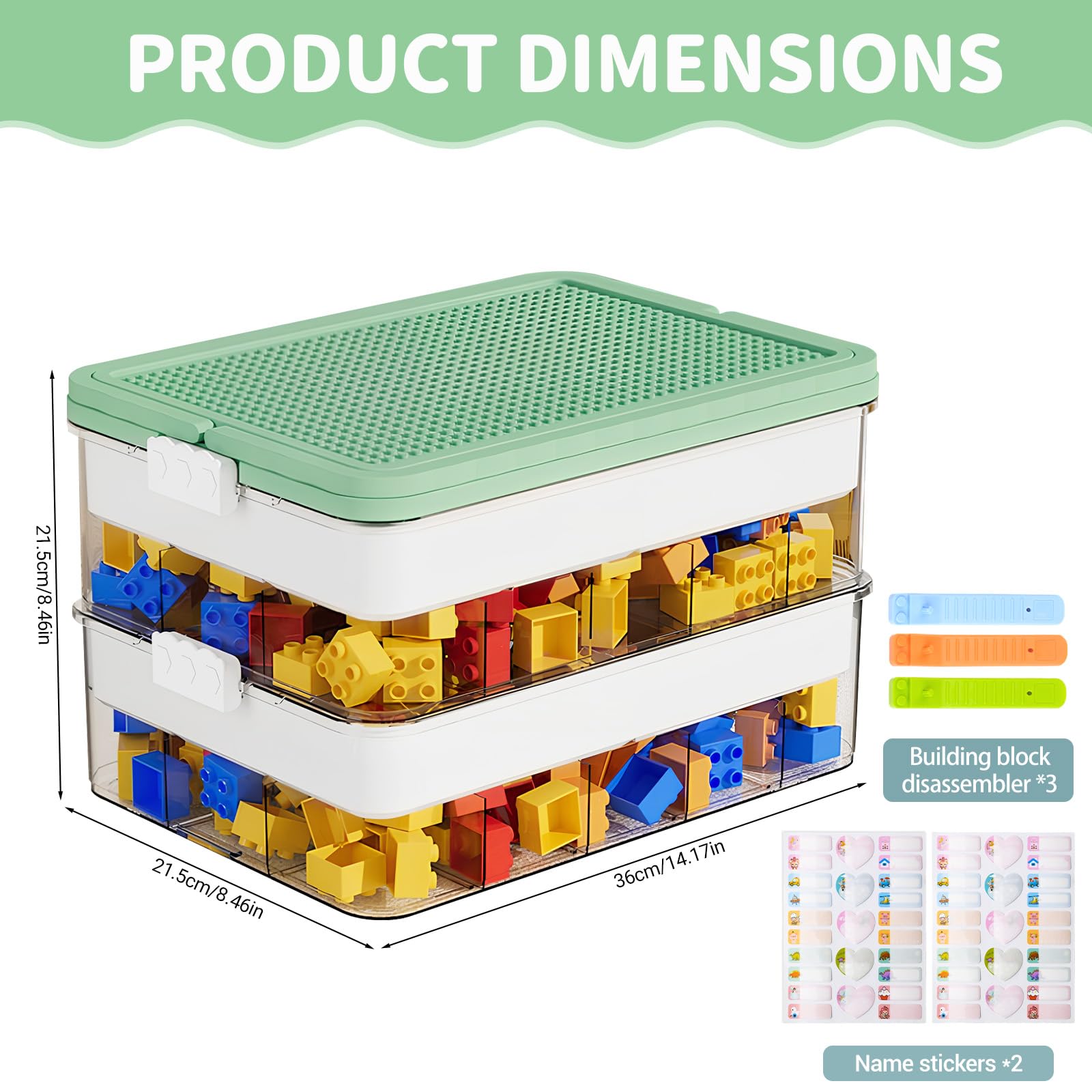 Cajas Almacenaje Para Lego Organizador Juguetes,Cajas De Almacenamiento Transparentes, 2 Niveles, Para Bloques De Construcción Y Rompecabezas,Piezas Pequeñas Para Juguetes Habitación Infantil