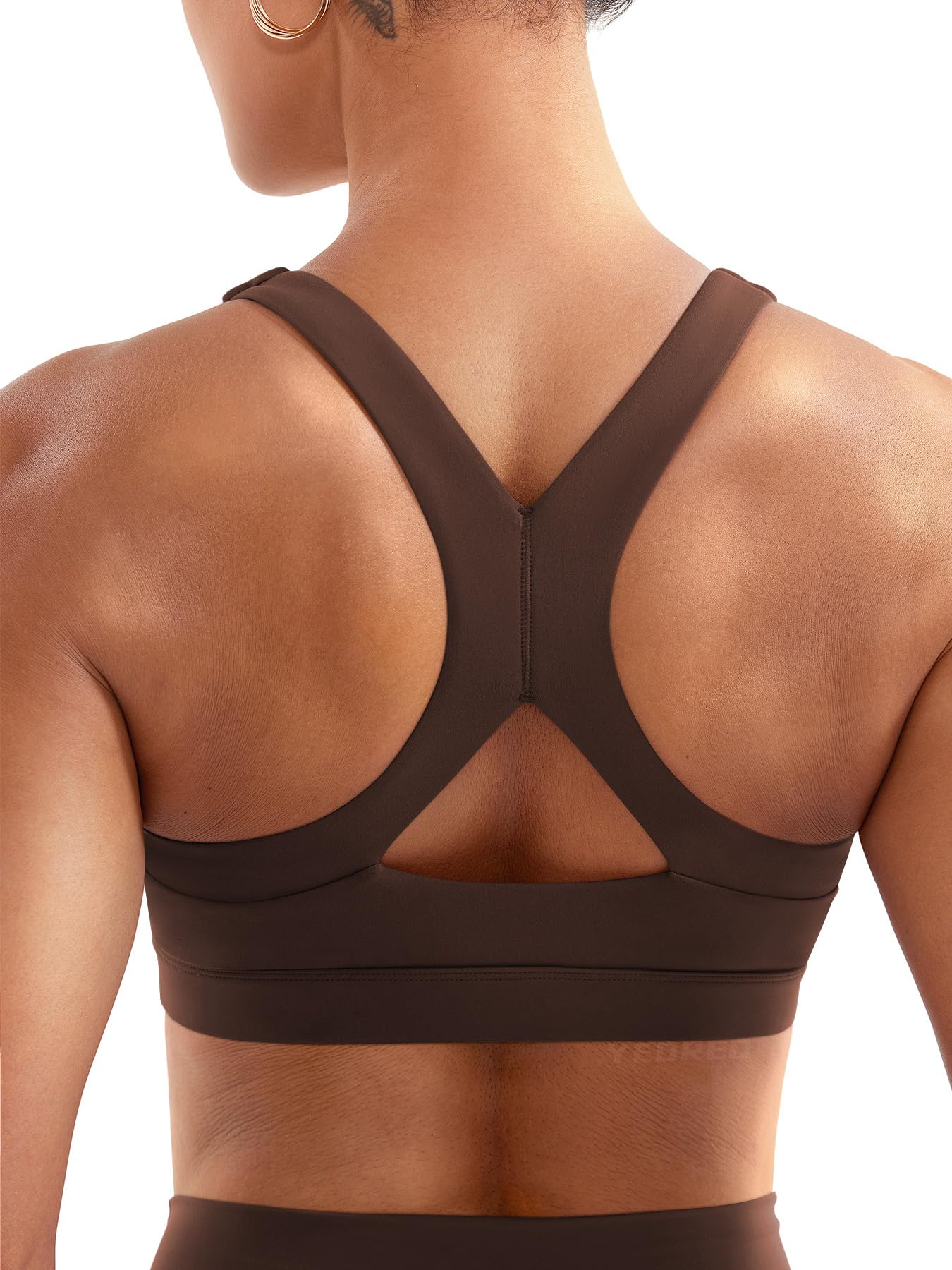 YEOREO Sports Bras for Women Medium Support Racerback Padded Running Bra Tracii Square Neck Wireless Workout Gym Crop