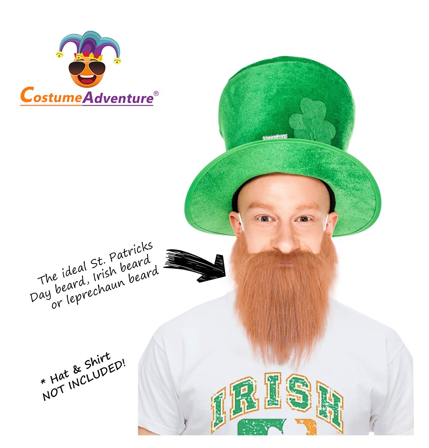 Ginger Fake Beard Irish Beard St Patrick's Day Leprechaun Beard Lumberjack Costume Beard Gnome Beard - One Size